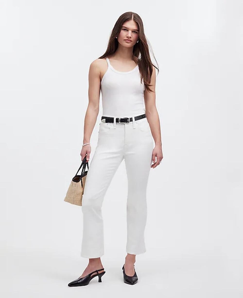 Madewell Tall Kick Out Crop Jeans Pure white T26 NWT